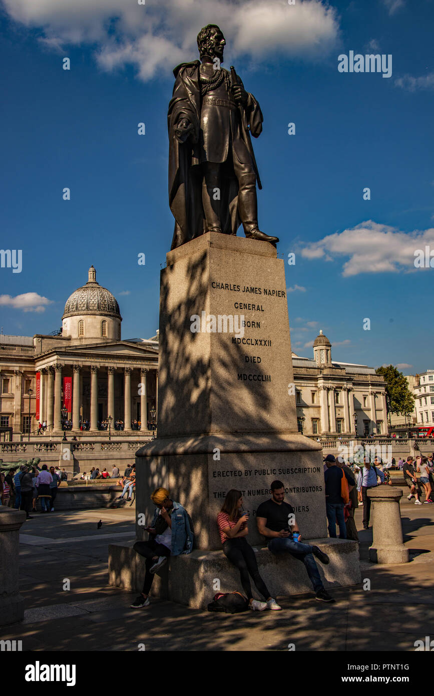Statue of General Charles James Napier in Trafalgar Square, London. UK ...