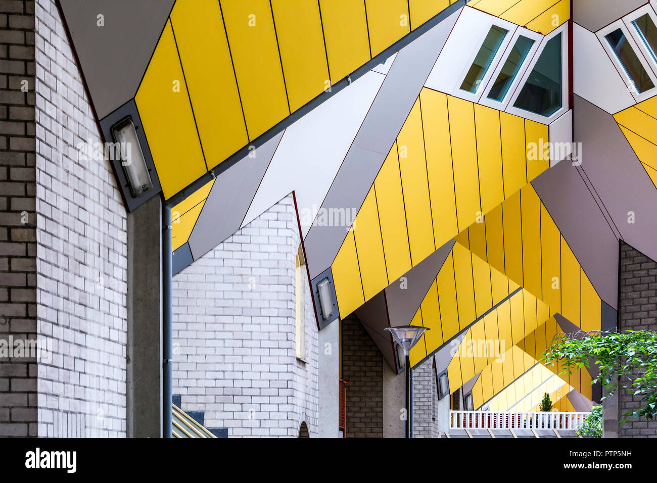 Repeating cube pattern of Cube Houses. It is a set of innovative houses Stock Photo