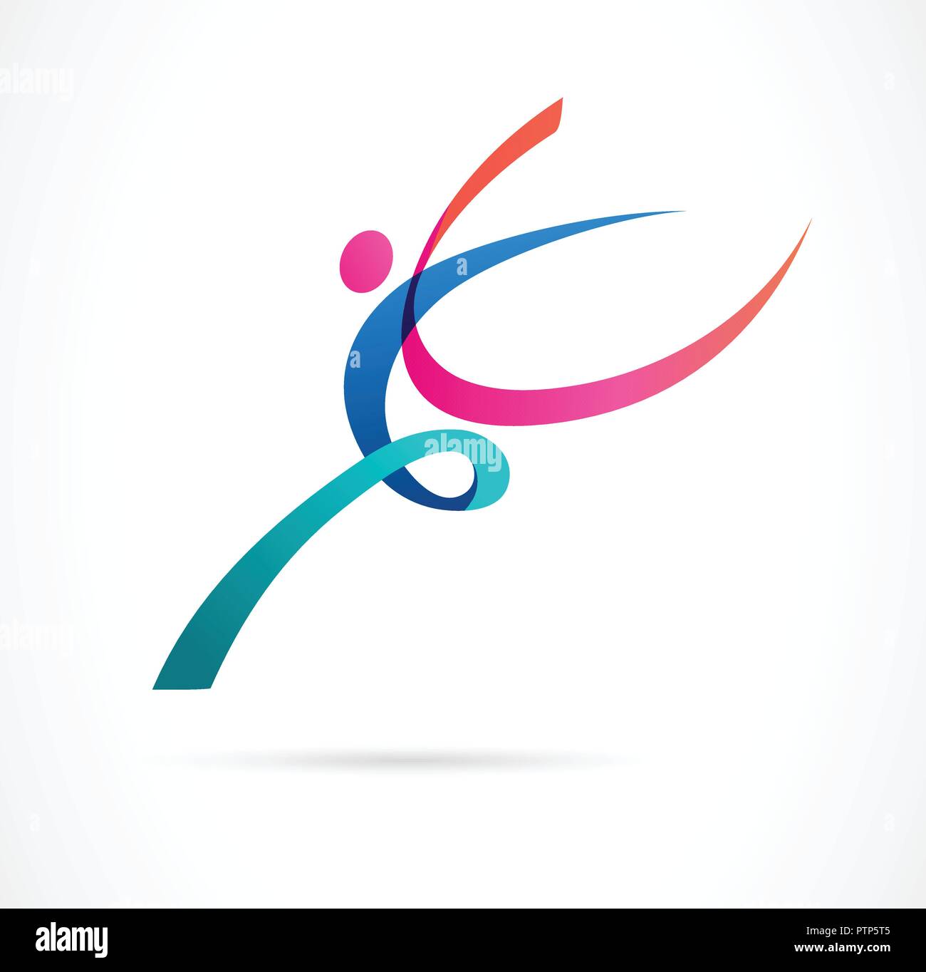 Abstract human figure logo design. Gym, fitness, running trainer vector ...
