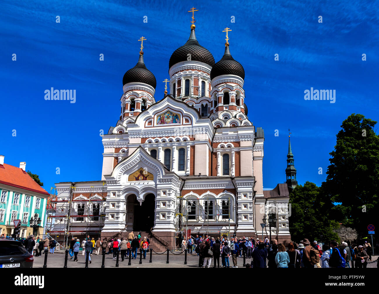 Alexander Nevsky Cathedral Tallinn's largest and grandest orthodox cupola cathedral in Tallinn Old Town Estonia Stock Photo