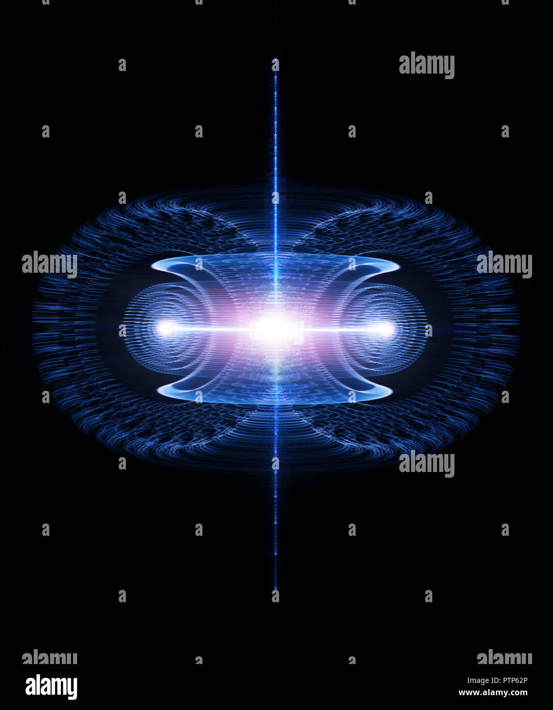 Energy Flow Through A Torus. Antigravity, Magnetic Field, Nuclear Fusion And Gravitational Waves Concept Stock Photo