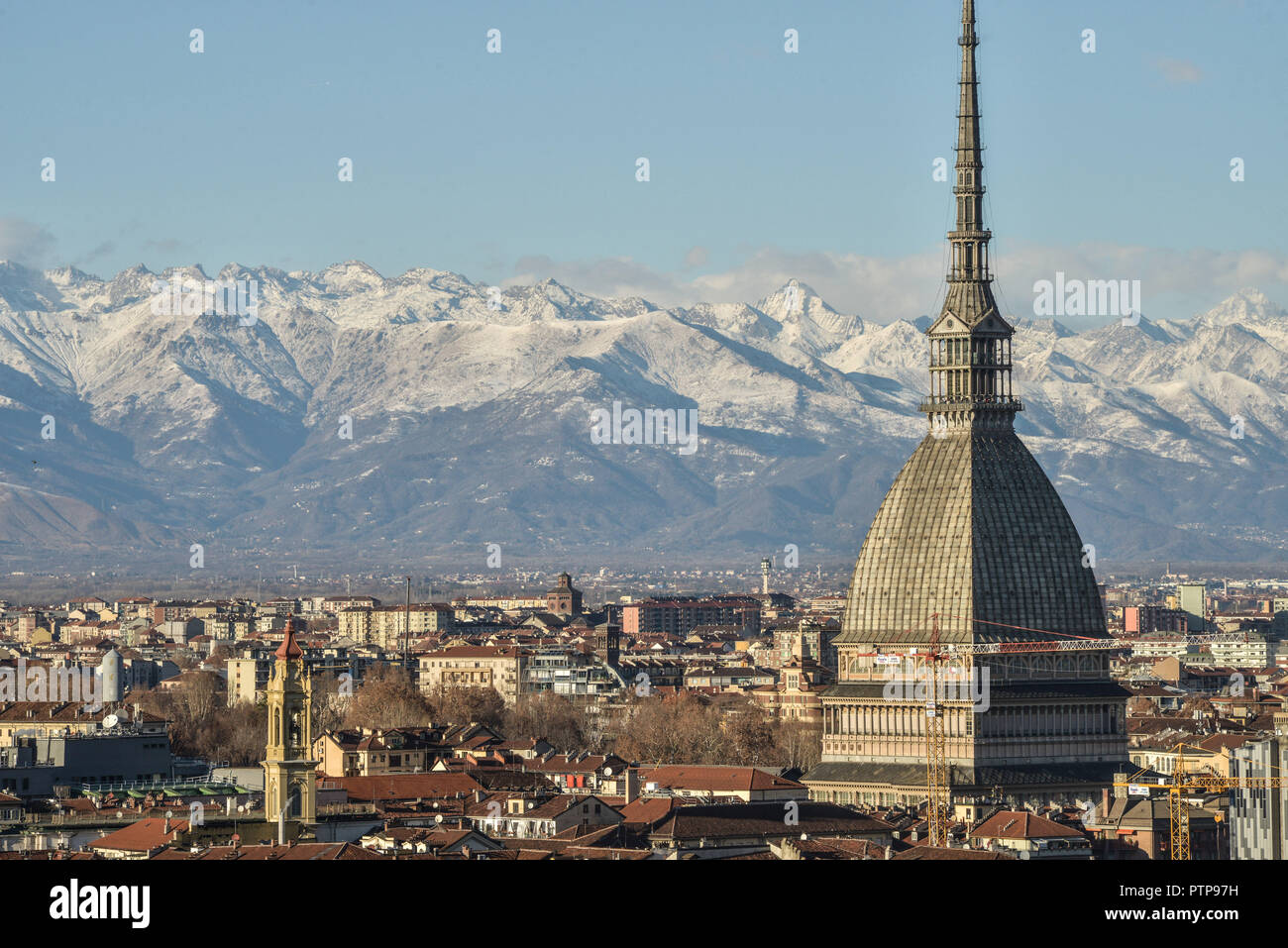 Turin In Italy Italy, Turin: overview of the city with the spire of the Mole ...