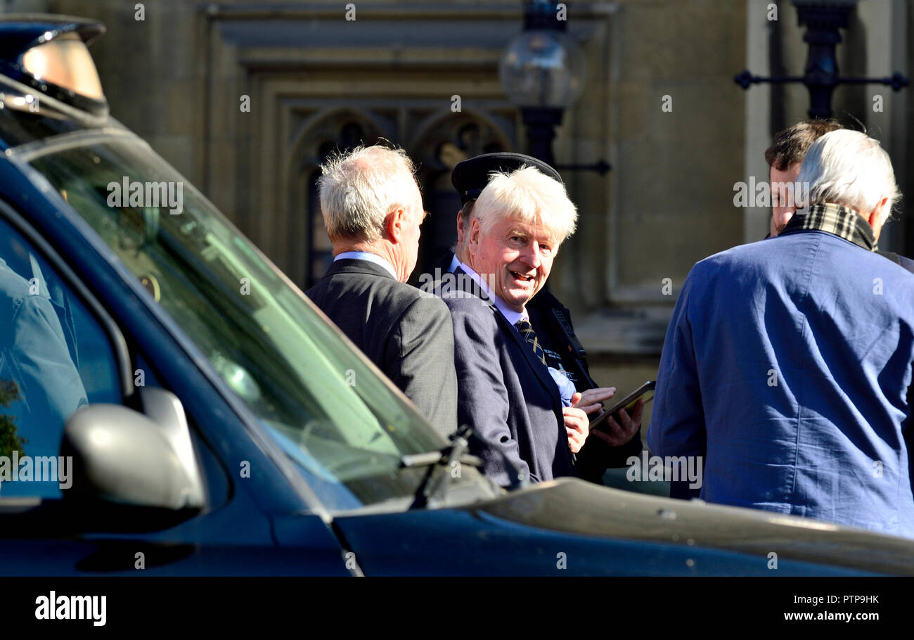 Stanley Johnson (father of Boris Johnson) entering the Houses of