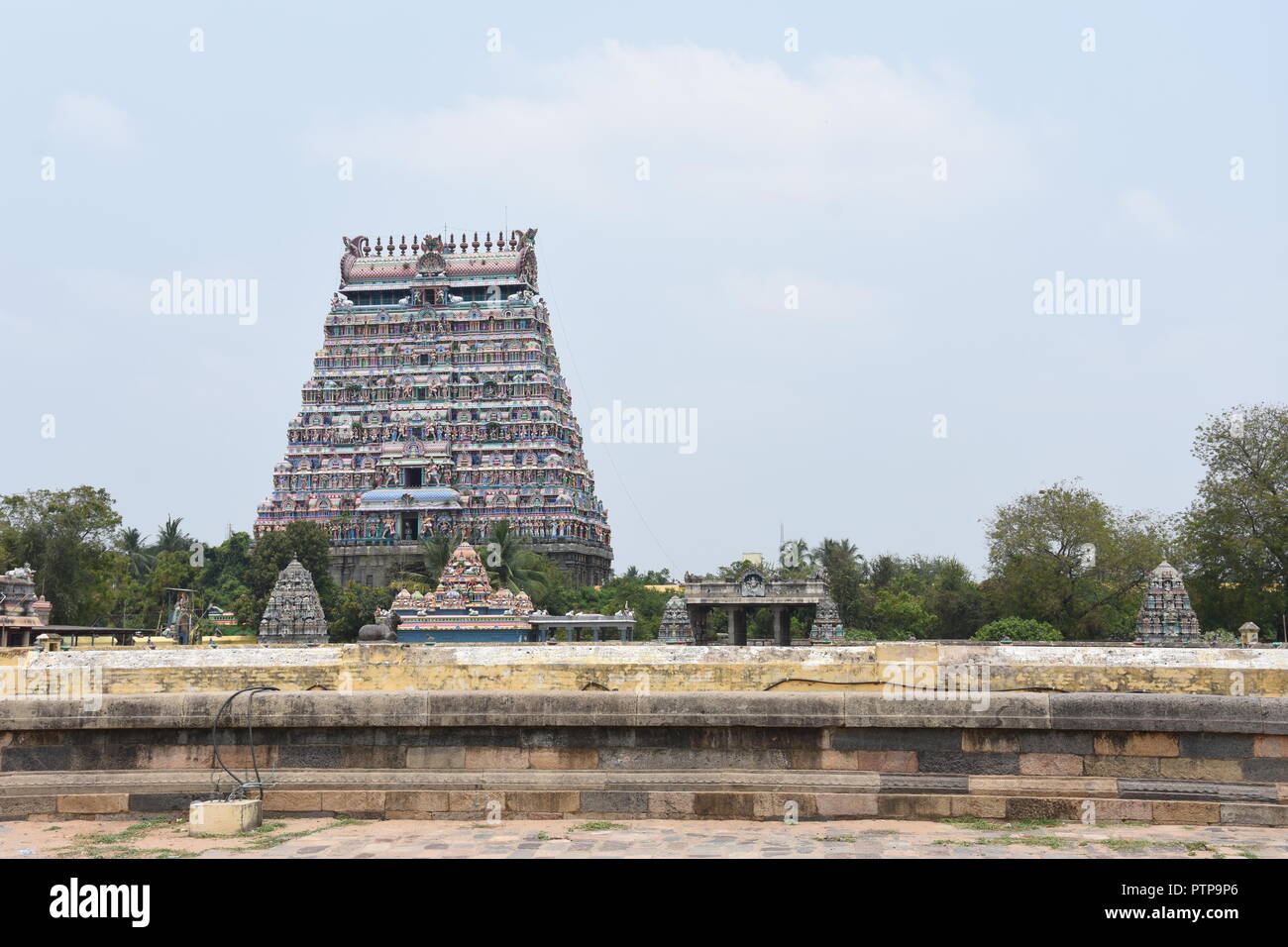 Beautiful Chidambaram Temple Architecture at Tamilnadu, South India. Stock Photo