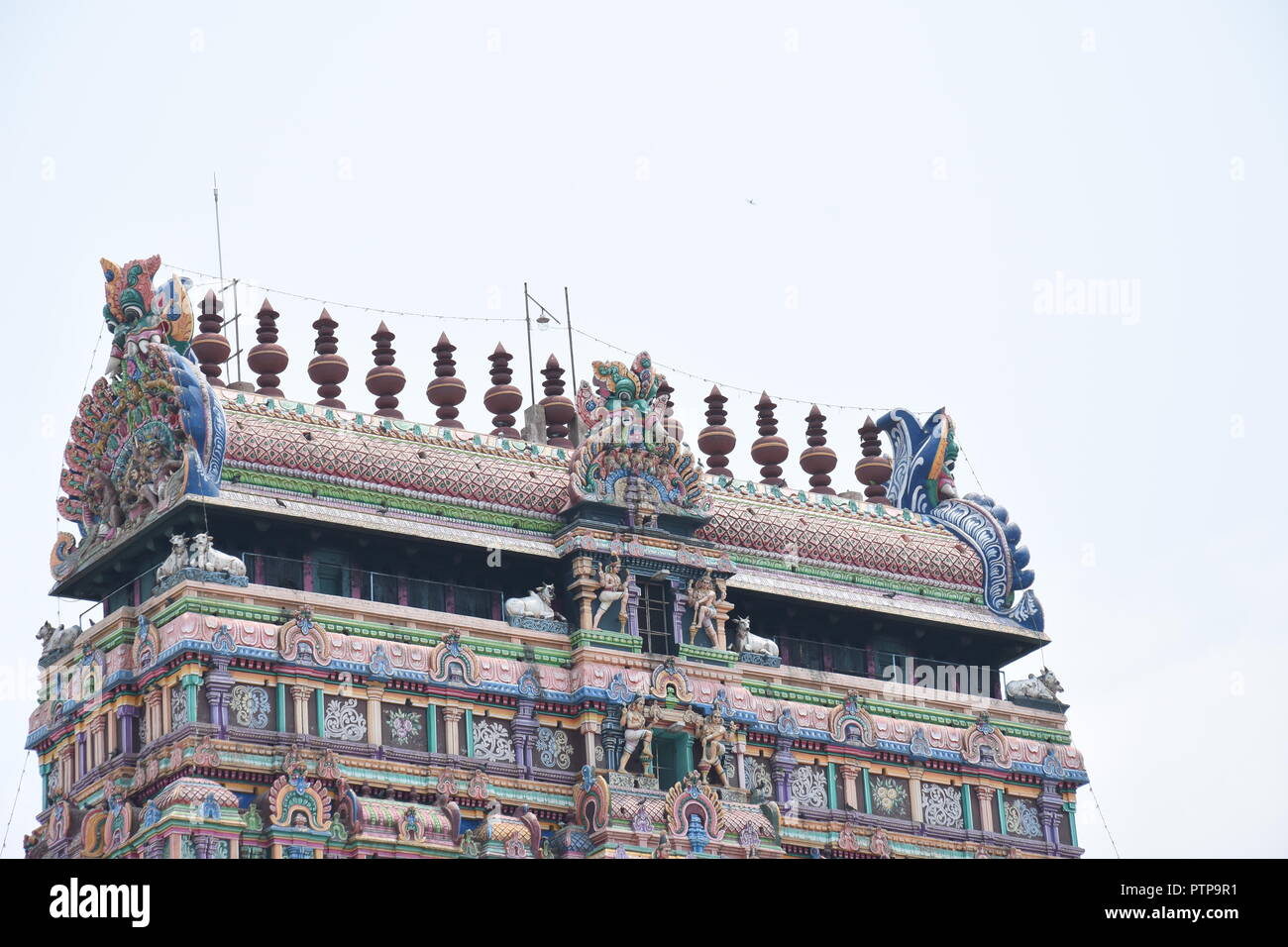 Beautiful Chidambaram Temple Architecture at Tamilnadu, South India. Stock Photo