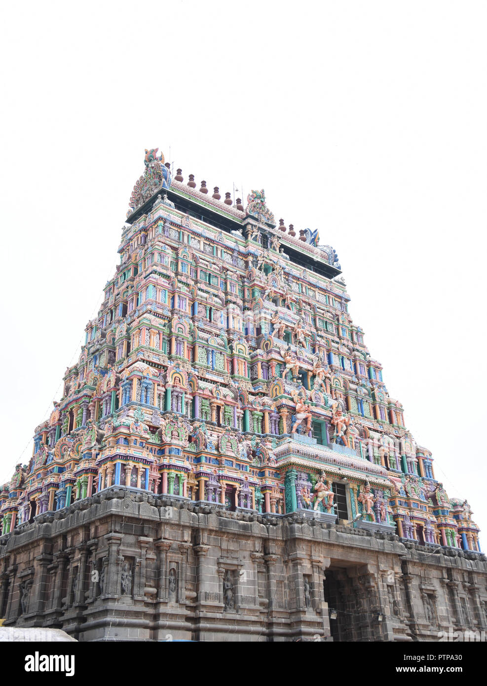 Beautiful Chidambaram Temple Architecture at Tamilnadu, South India. Stock Photo