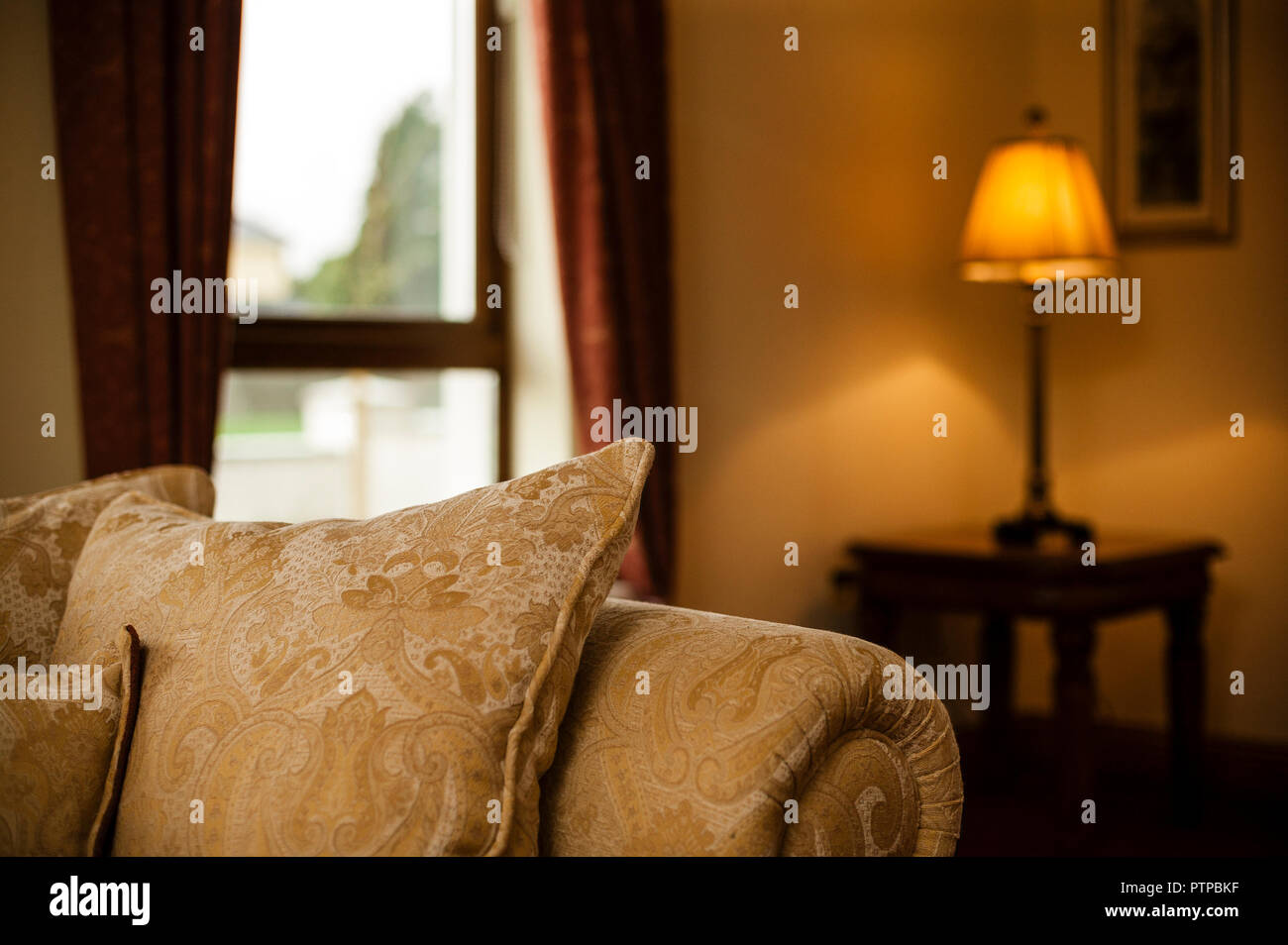 Traditional house interior warm lighting Stock Photo