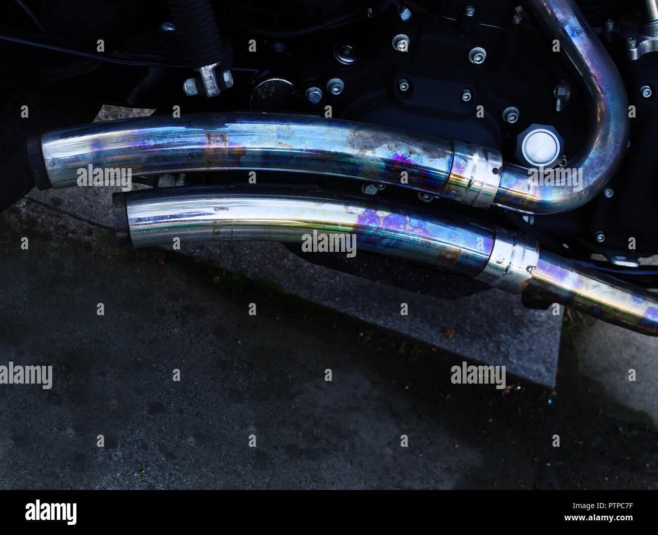 double exhaust motorcycle