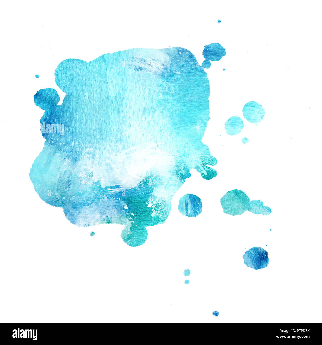 An abstract artistic vibrant teal blue watercolor background texture
