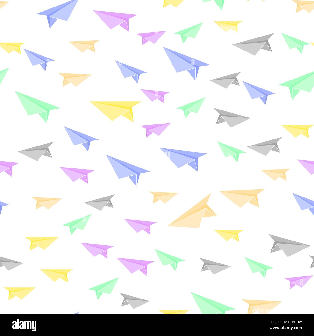 Colorful Paper Plane Seamless Pattern Stock Vector