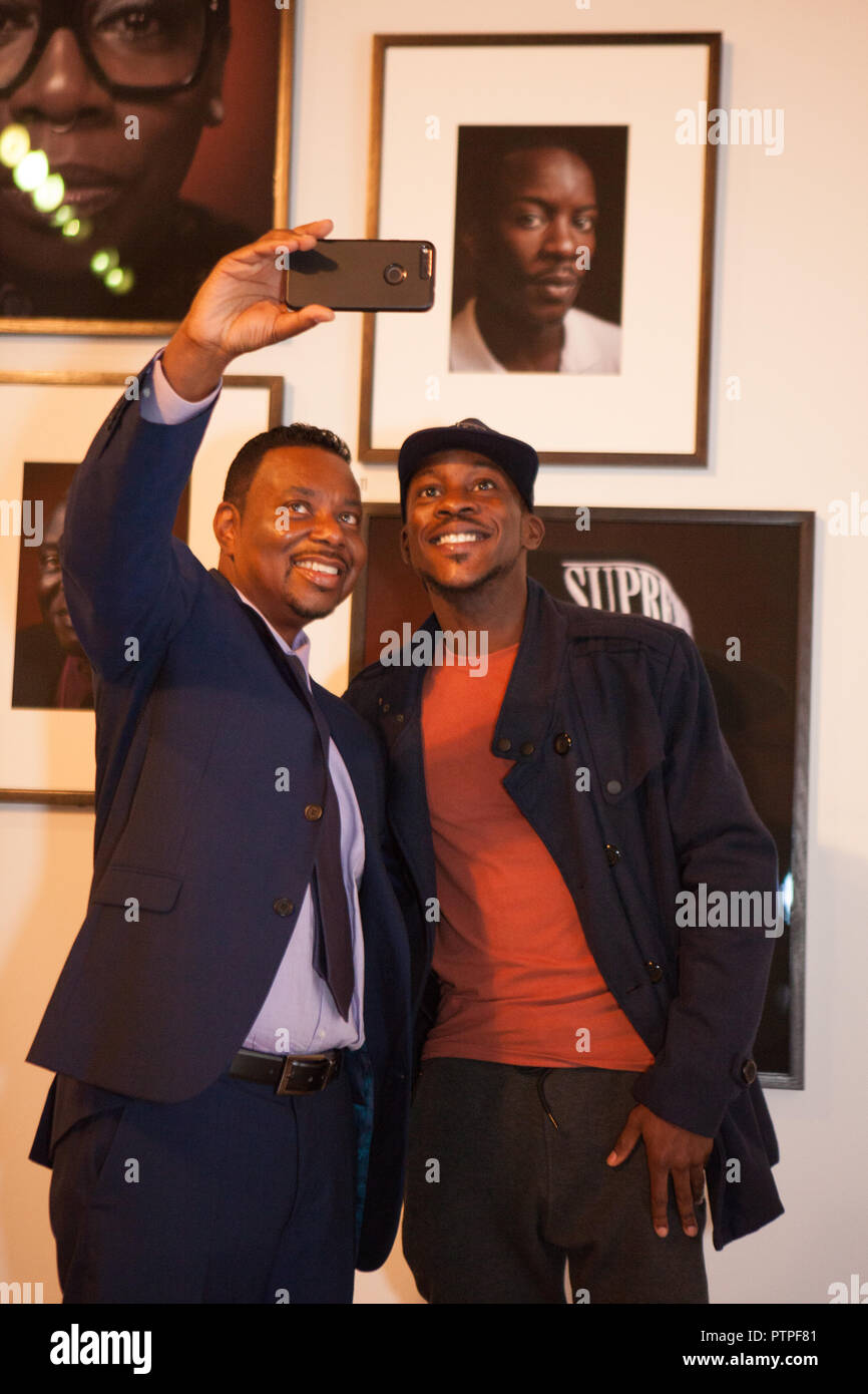 Producer Terry Jervis and ballet dancer Shevelle Dynott take a selfie at the opening of 'Black
