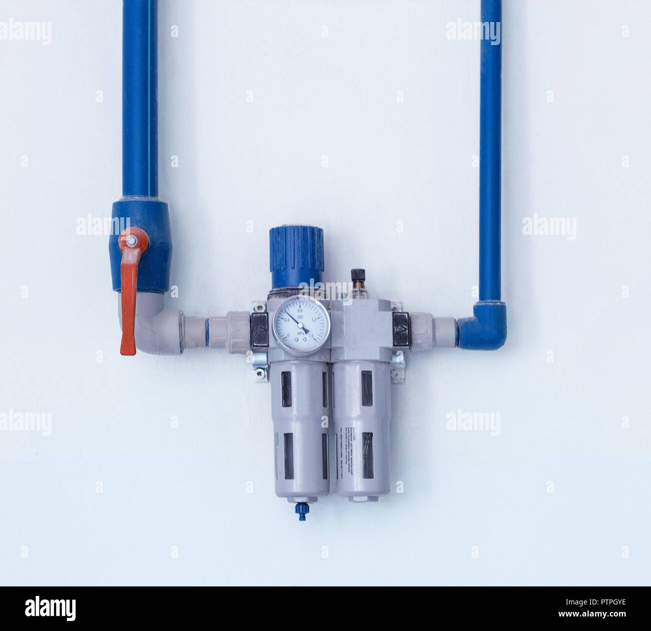 A modern filter with a water gauge for cleaning from debris and heavy