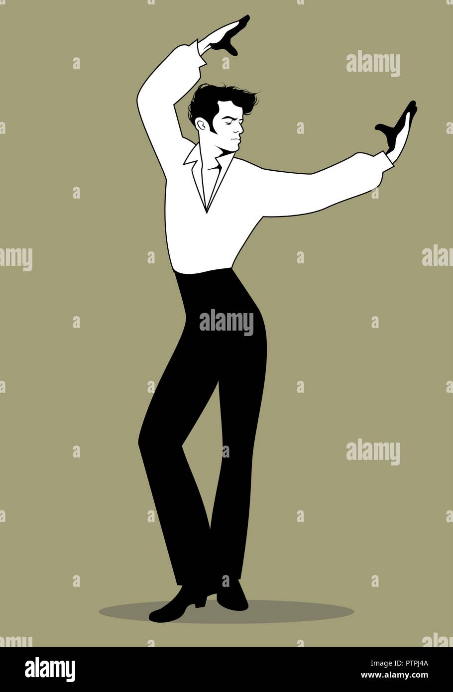 Spanish Flamenco dancer man. Vector Illustration Stock Vector Image & Art -  Alamy