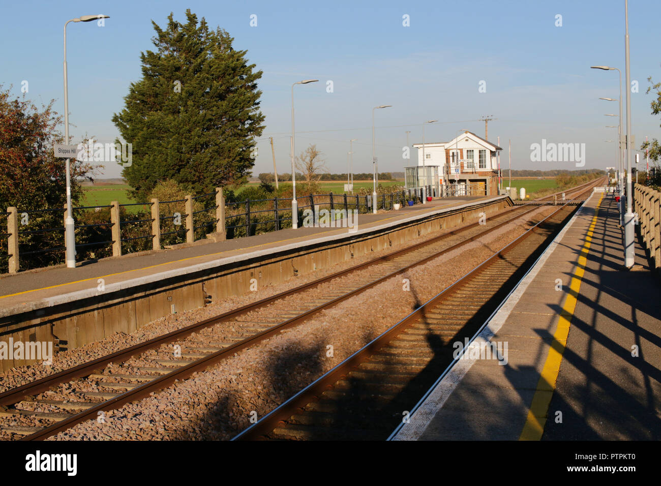 Shippea Hill station in Suffolk is one of the least used railway stations in the UK Stock Photo