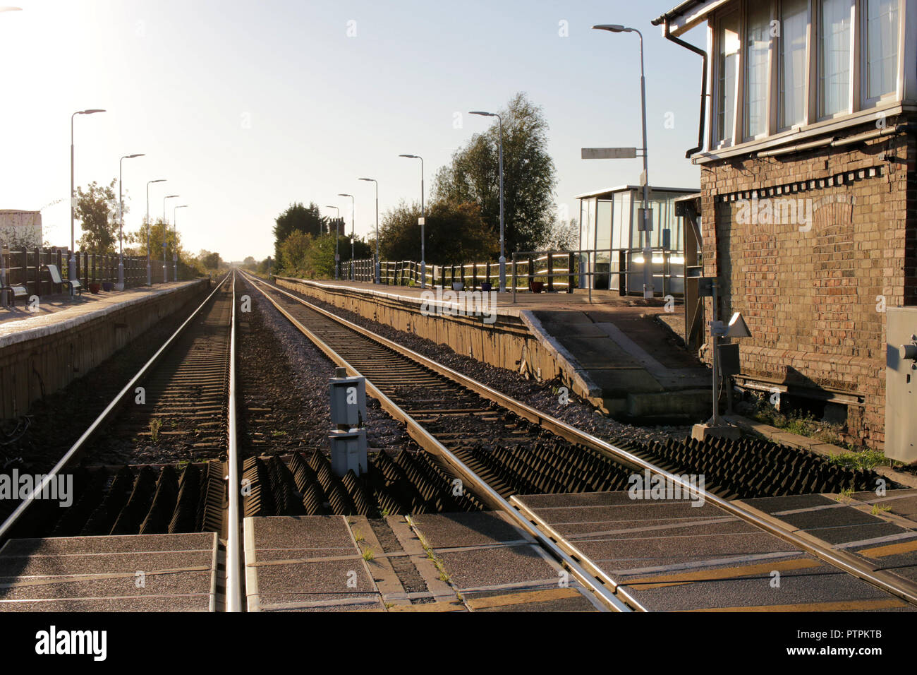 Shippea Hill station in Suffolk is one of the least used railway stations in the UK Stock Photo