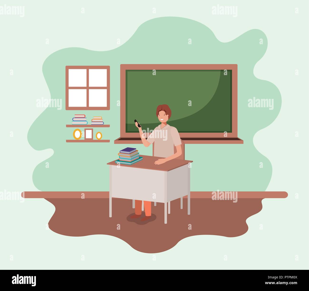 teacher in the classroom Stock Vector Image & Art - Alamy