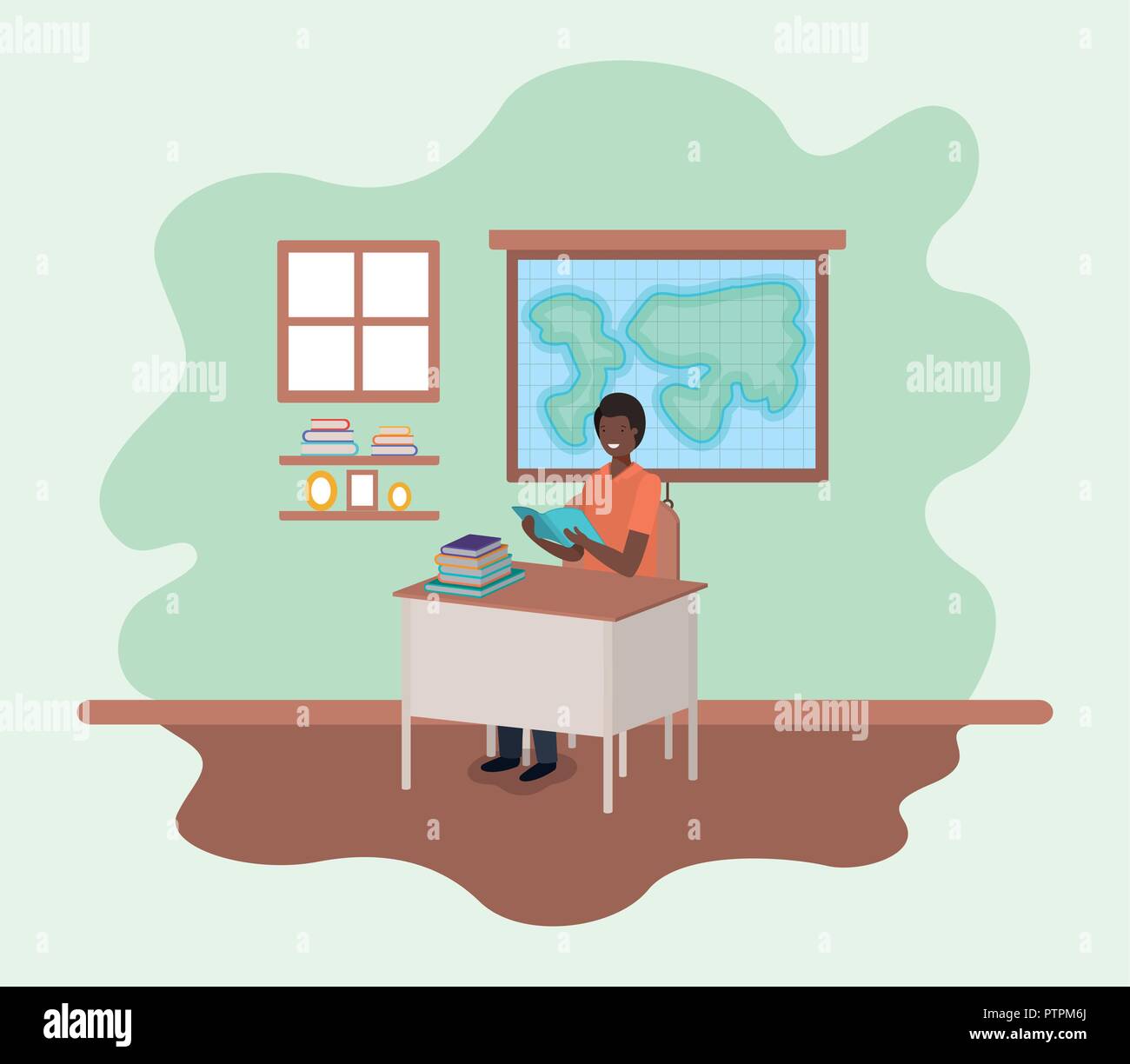 teacher black in the geography class Stock Vector Image & Art - Alamy
