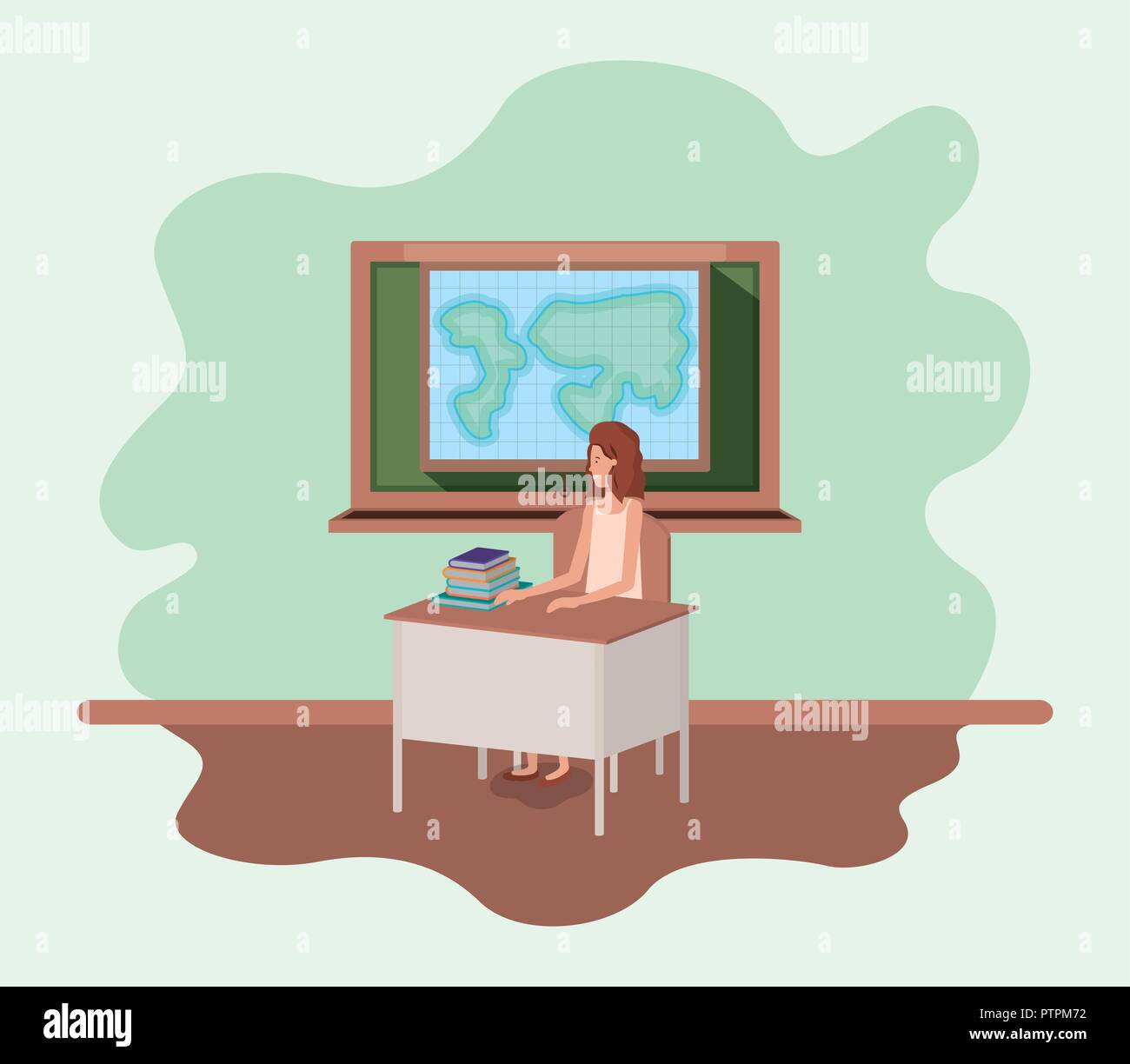 female teacher in the geography class Stock Vector Image & Art - Alamy