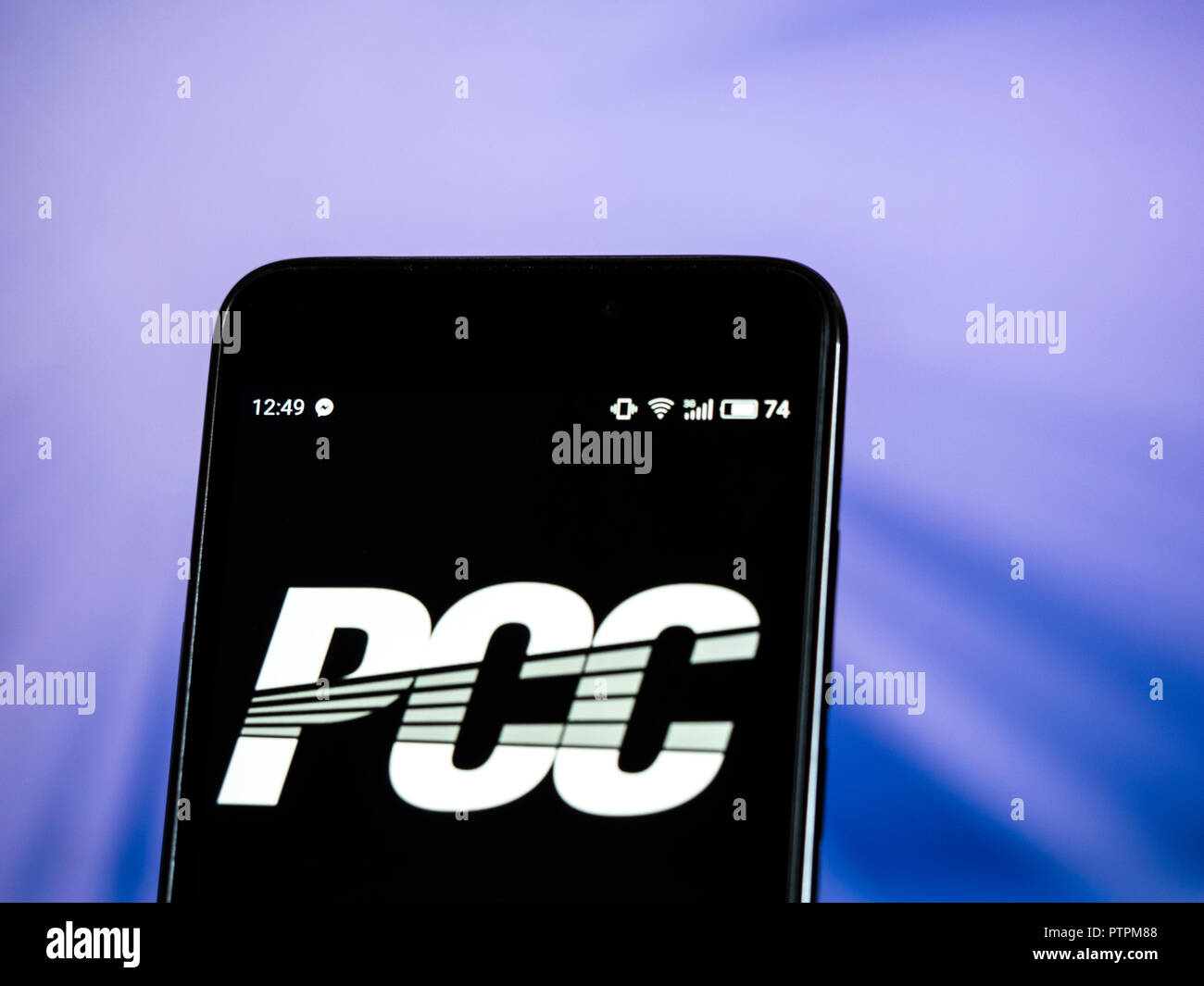 Precision Castparts Corp. logo seen displayed on smart phone. Precision