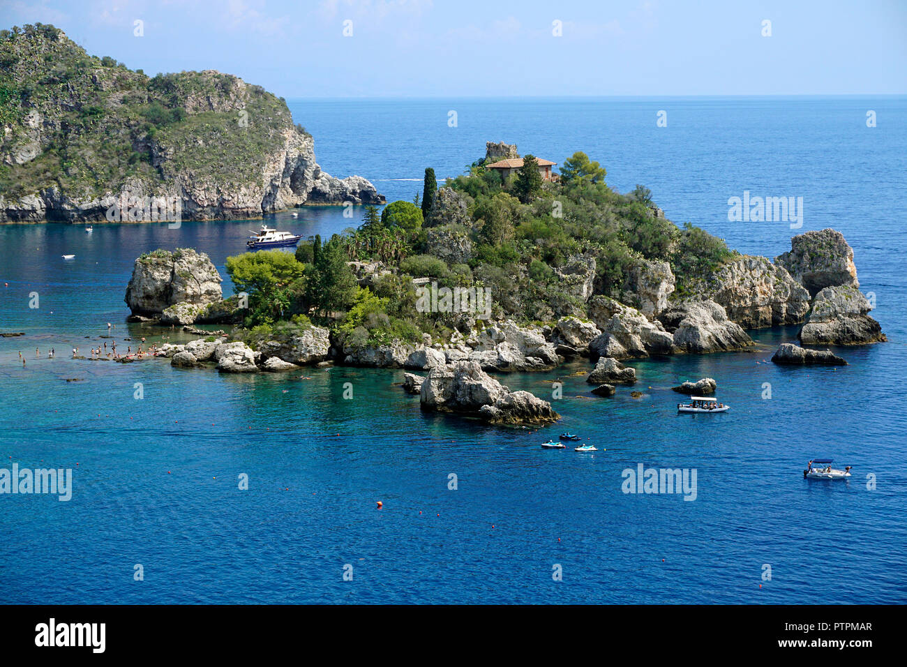 Isola Bella, beautiful tiny island and one of the landmarks of Taormina ...