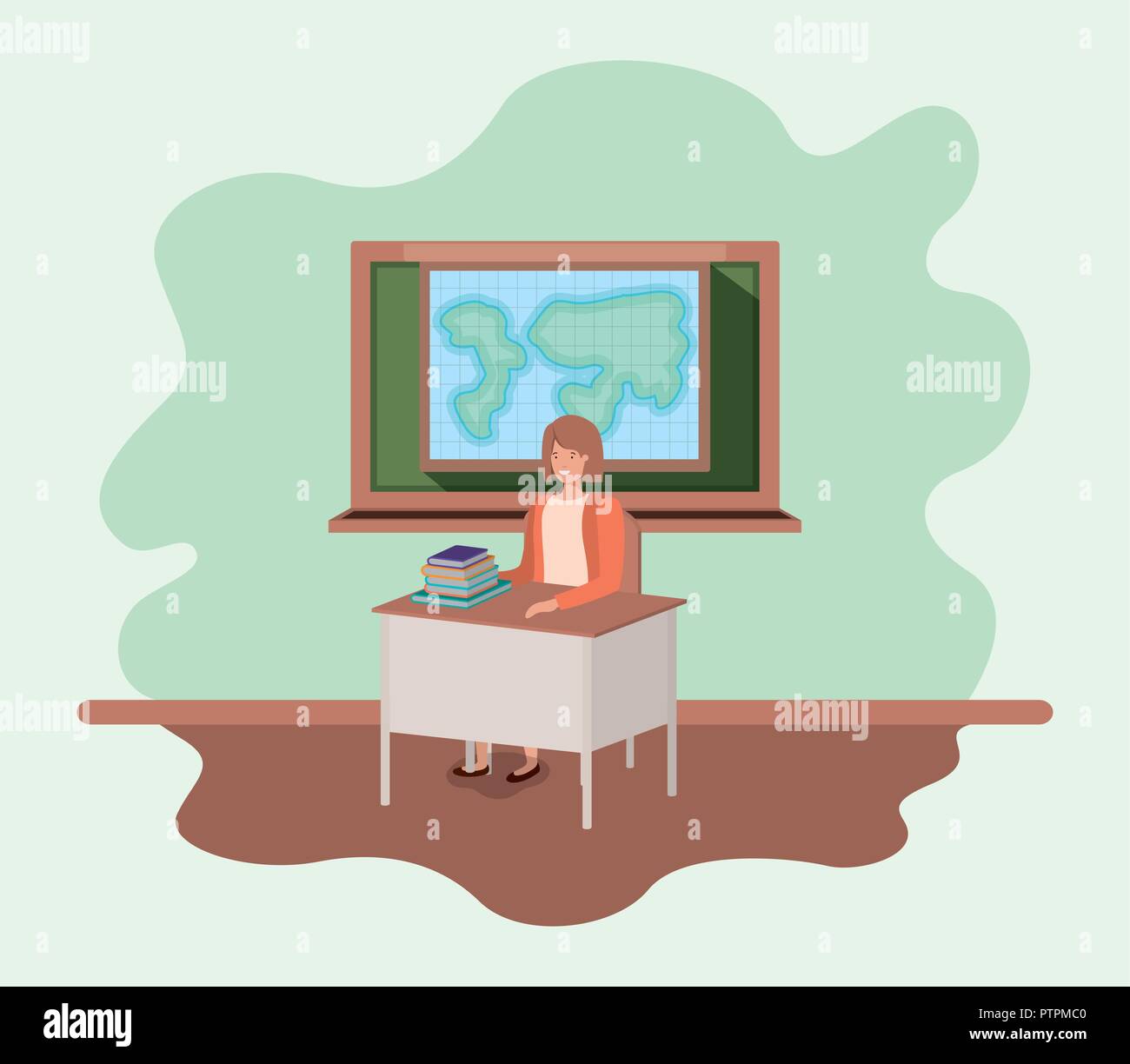 female teacher in the geography class Stock Vector Image & Art - Alamy