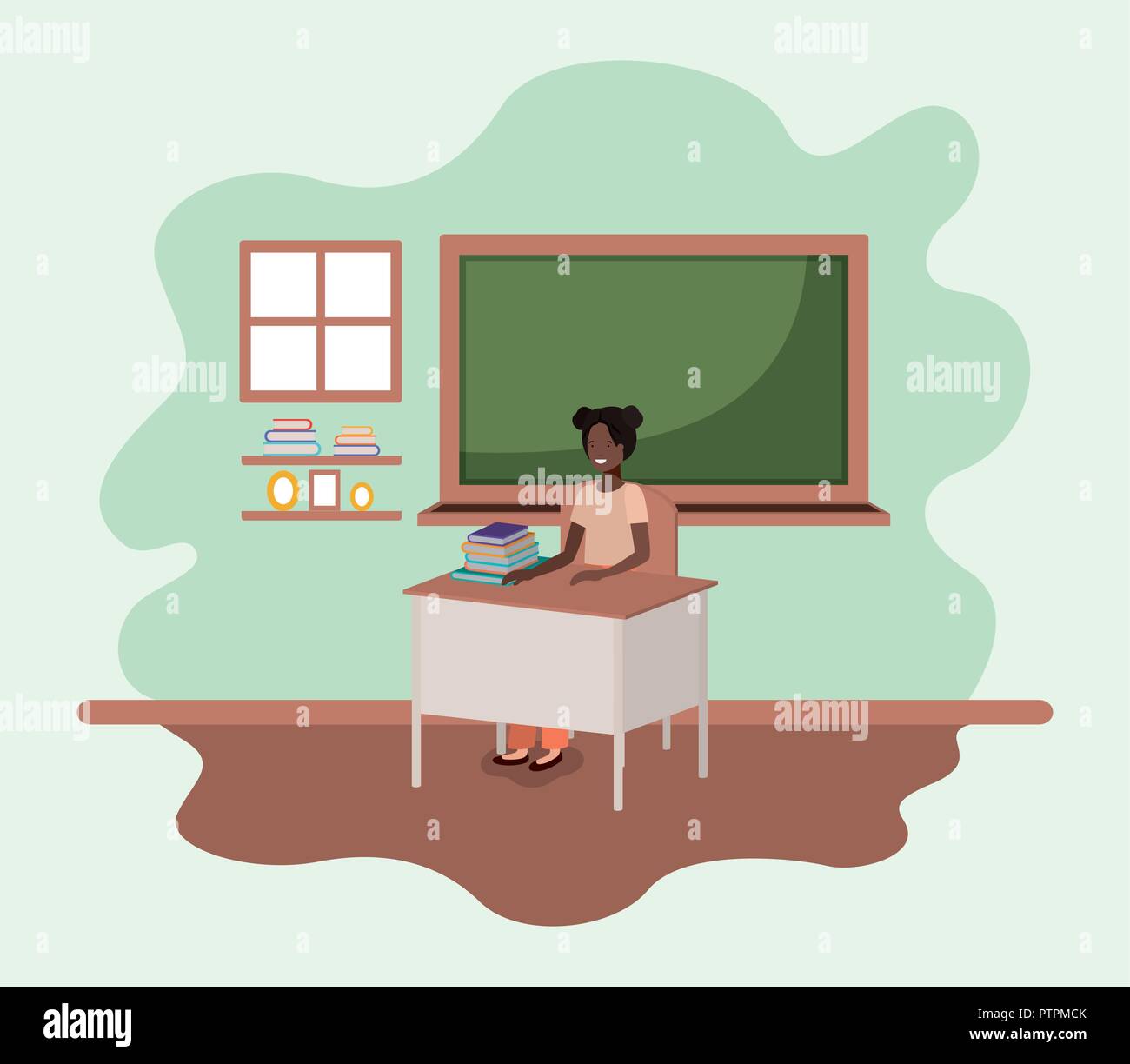 female teacher black in the classroom Stock Vector Image & Art - Alamy