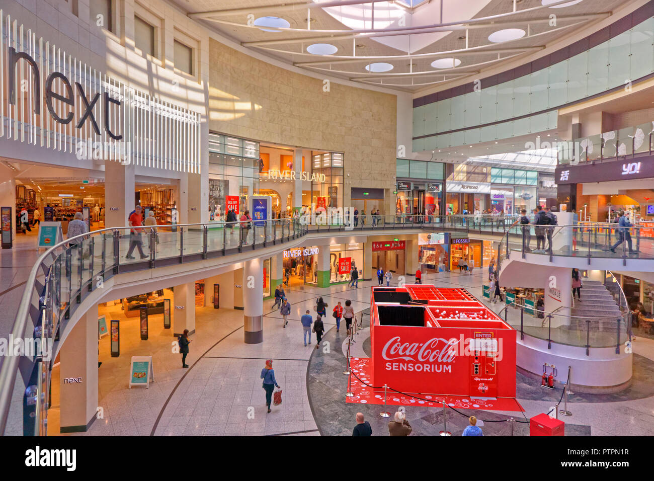 Manchester Arndale Centre shopping mall in Manchester city centre, Greater Manchester, England. UK. Stock Photo