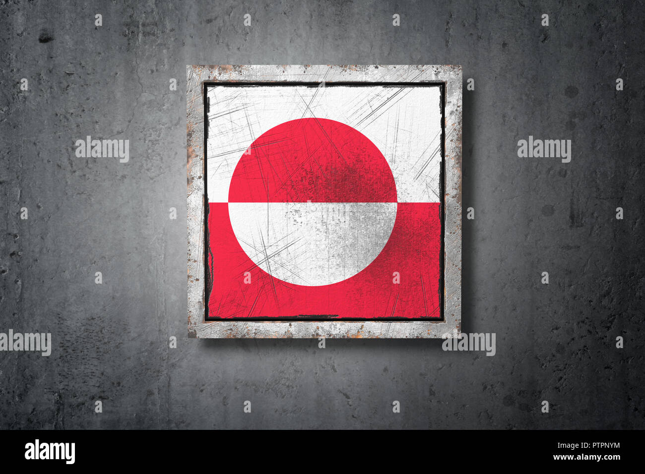 3d rendering of a Greenland flag in a concrete wall Stock Photo - Alamy