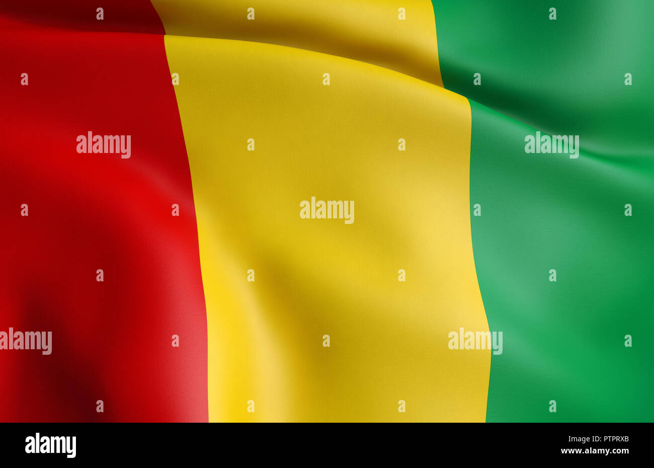 Flag of Guinea. 3D rendering Stock Photo