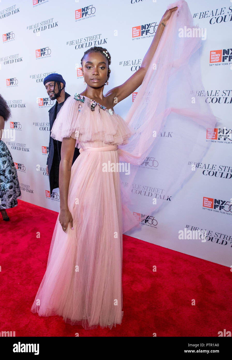 New York, United States. 09th Oct, 2018. Kiki Layne wearing dress by  Valentino attends premiere of If Beale Street Could Talk during the 56th  New York Film Festival at The Apollo Theater