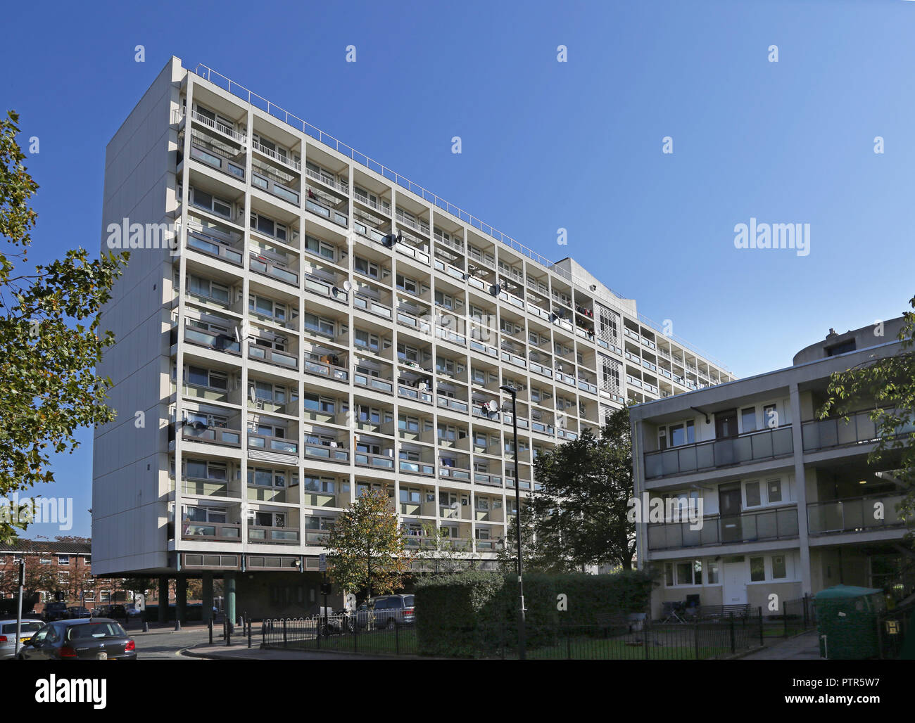 Wimbourne House, Kennington, London. A typical 1960's multi-storey local authority housing block in the south London borough of Lambeth. Stock Photo
