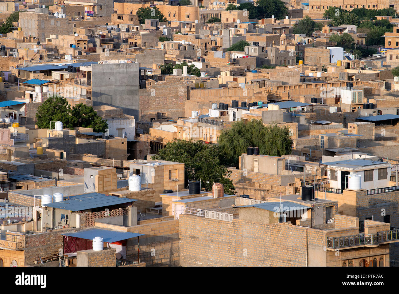 The image of view of Golden houses of jaisalmer city,  Jaisalmer, Rajasthan, India Stock Photo