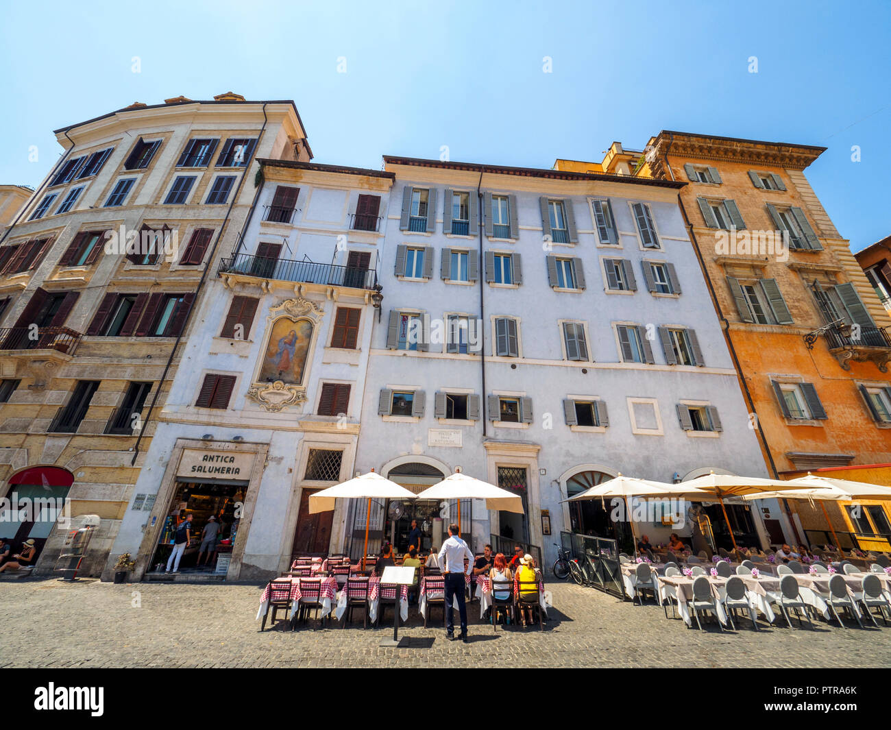 Restaurant in Piazza della Rotonda near the Pantheon - Rome, Italy Stock Photo