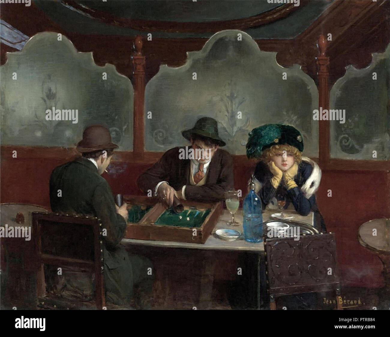 Beraud Jean the Backgammon Players Stock Photo Alamy