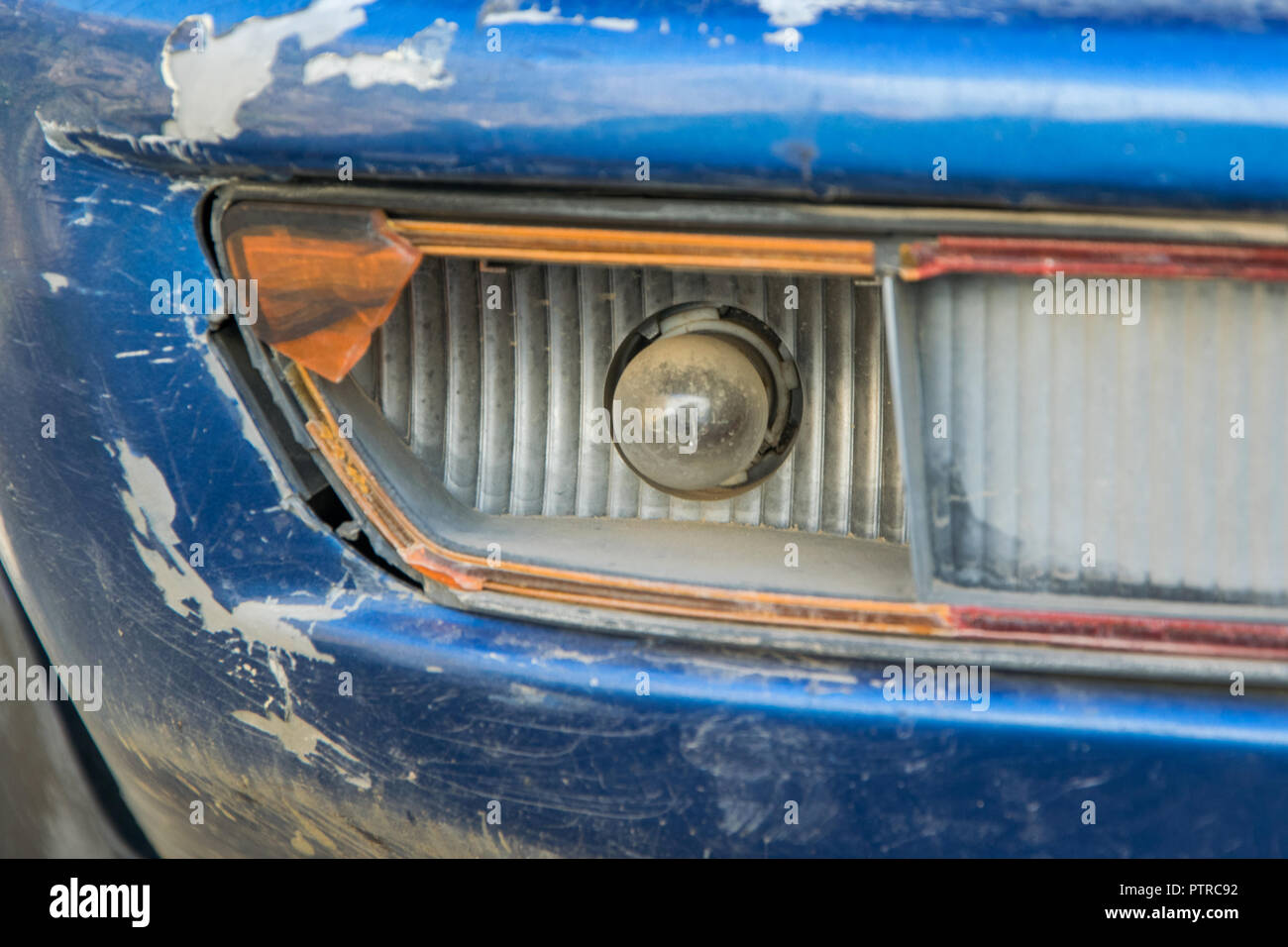 Front view of car's broken tail light Stock Photo Alamy