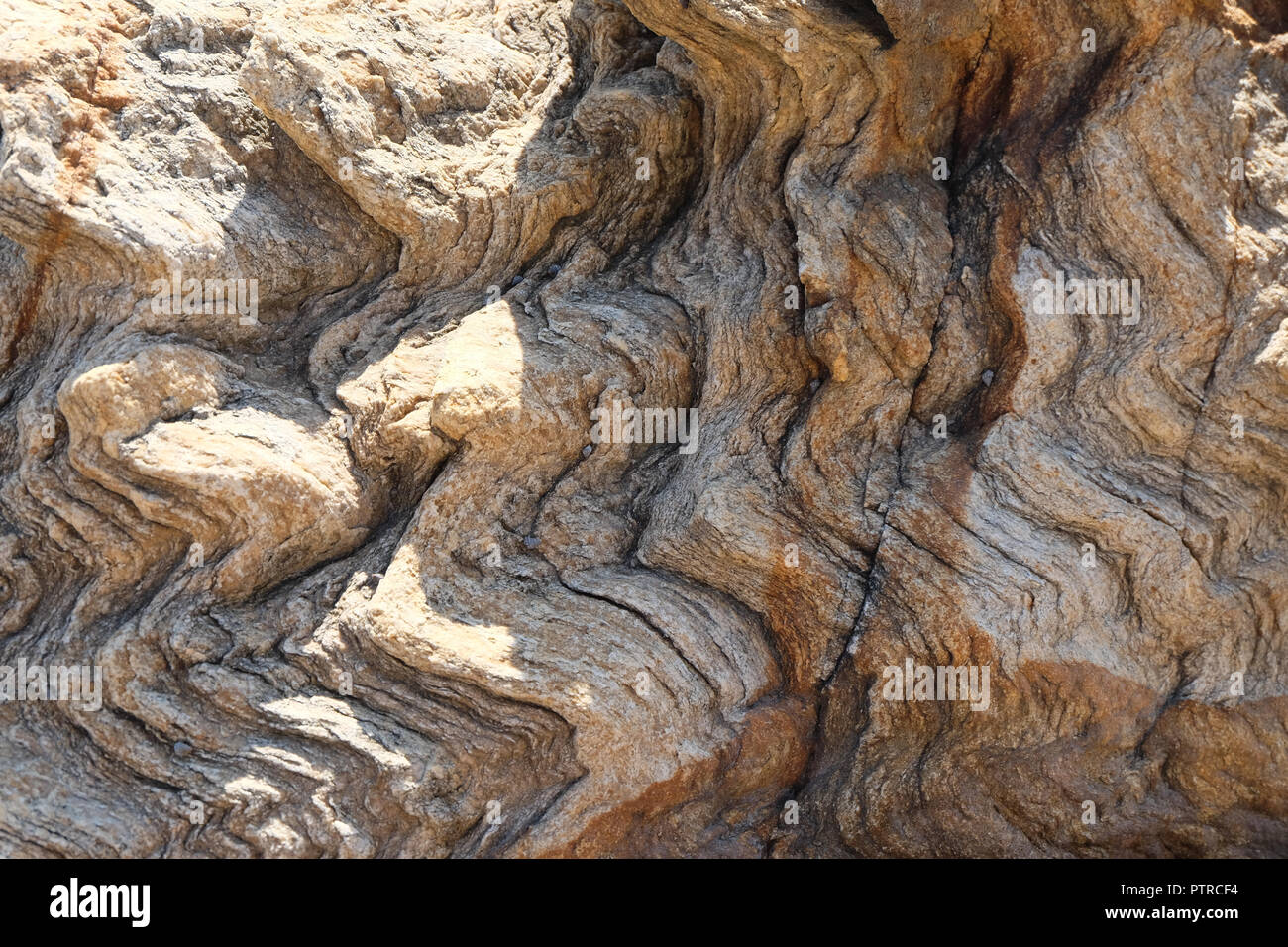 Fluid patterns in rock, Ko Samed, Thailand Stock Photo