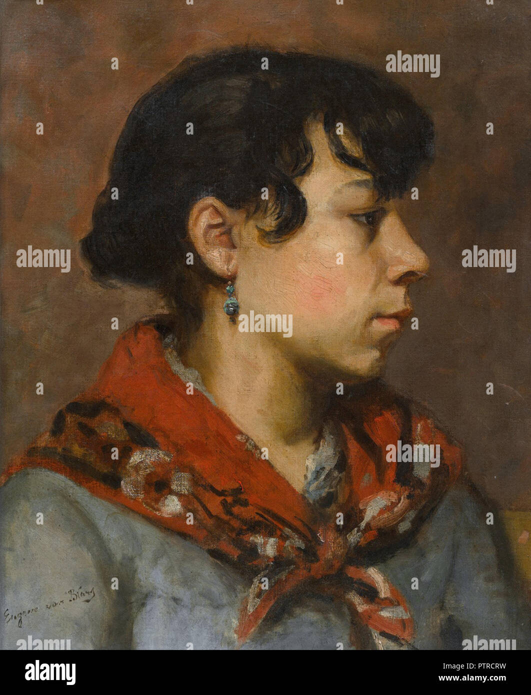Blaas  Eugene De - Portrait of a Young Italian Woman 2 Stock Photo