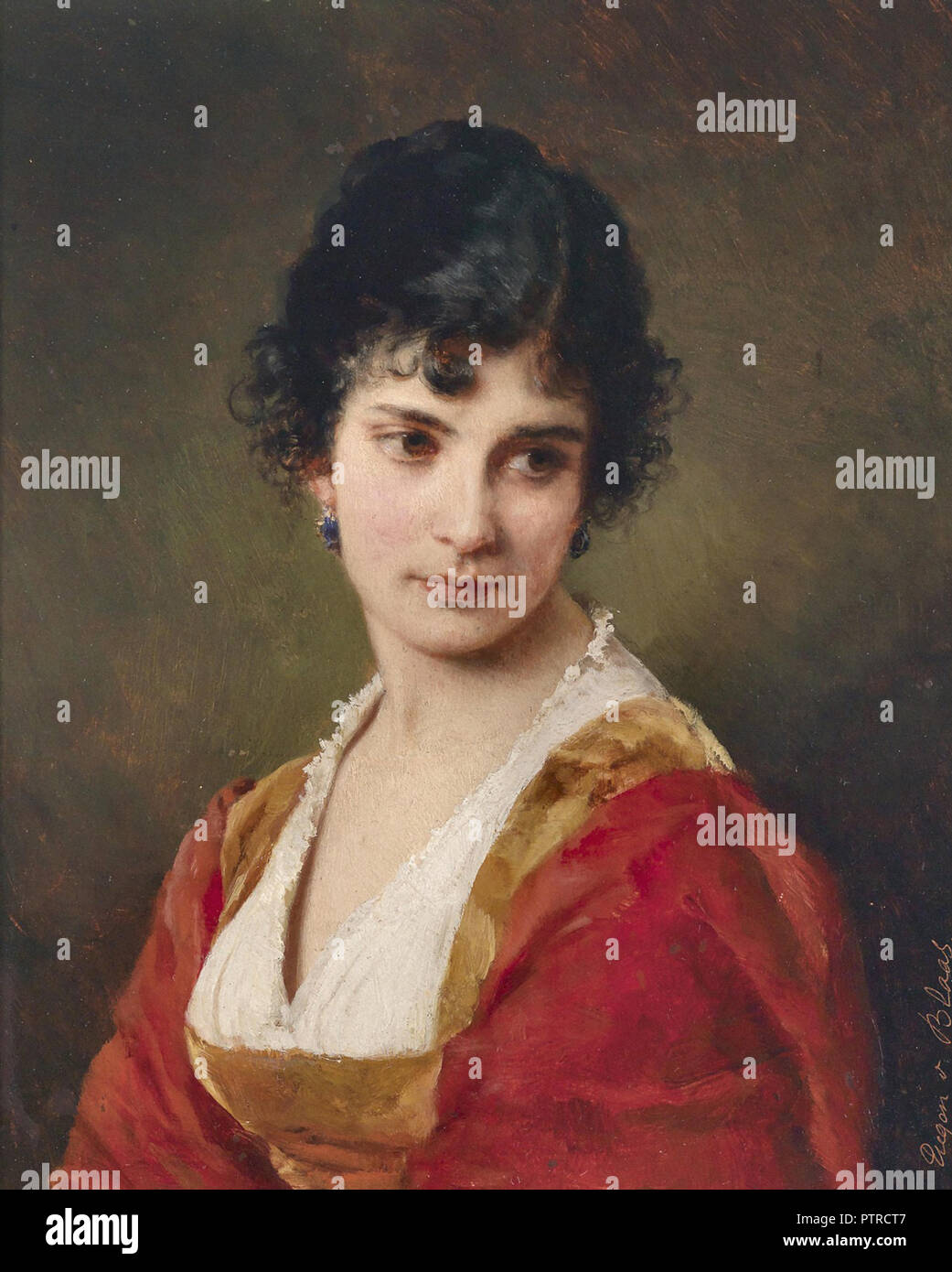 Blaas  Eugene De - Portrait of a Young Woman 3 Stock Photo