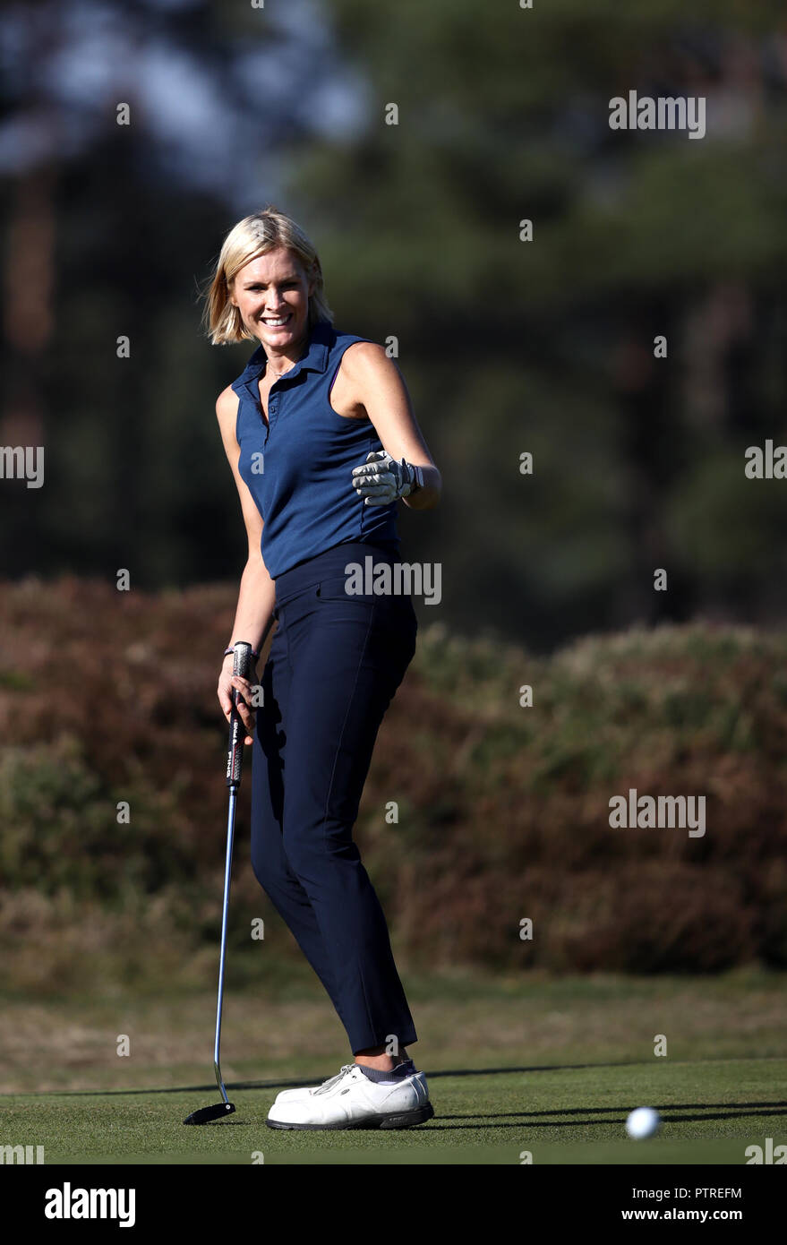 Jenni Falconer on the green during the British Masters ProAm at Walton