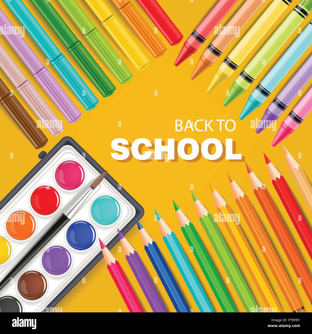 https://c8.alamy.com/comp/PTRFRY/back-to-school-card-with-colorful-pencils-markers-and-watercolor-palette-vector-illustration-PTRFRY.jpg