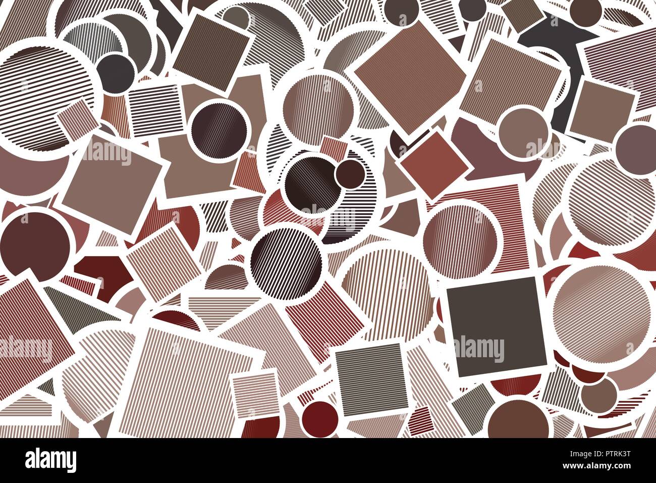 Abstract conceptual colorful shapes square, circle or ellipse with ...