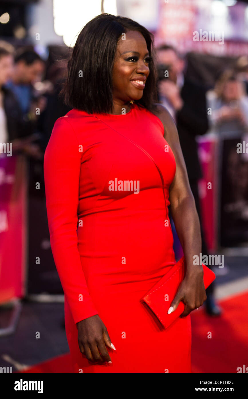 London, UK. 10th Oct 2018. Viola Davis at Widows Premiere and opening night of the 62nd BFI London Film Festival 2018 on Wednesday 10th October, 2018 at Cineworld, Leicester Square, London, ENGLAND. Credit: Tom Rose/Alamy Live News Stock Photo
