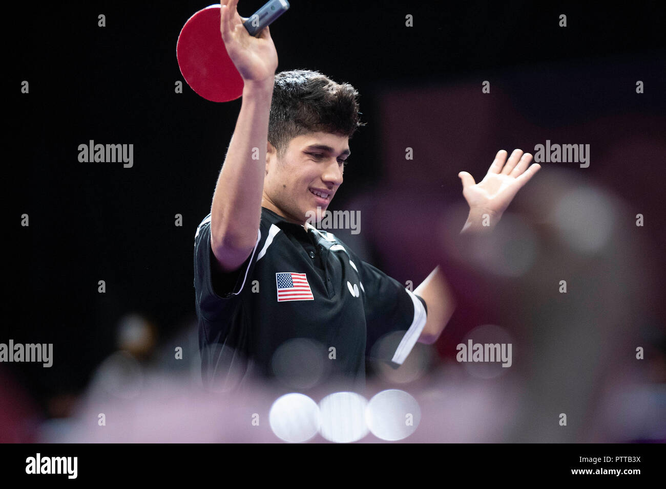 Buenos Aires. 10th Oct, 2018. Kanak Jha of the United States reacts