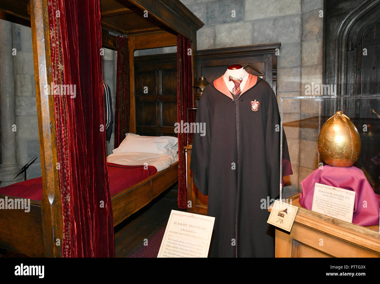 Potsdam Brandenburg 11th Oct 2018 Harry Potter S Boarding School Bed And School Uniform Are Shown In