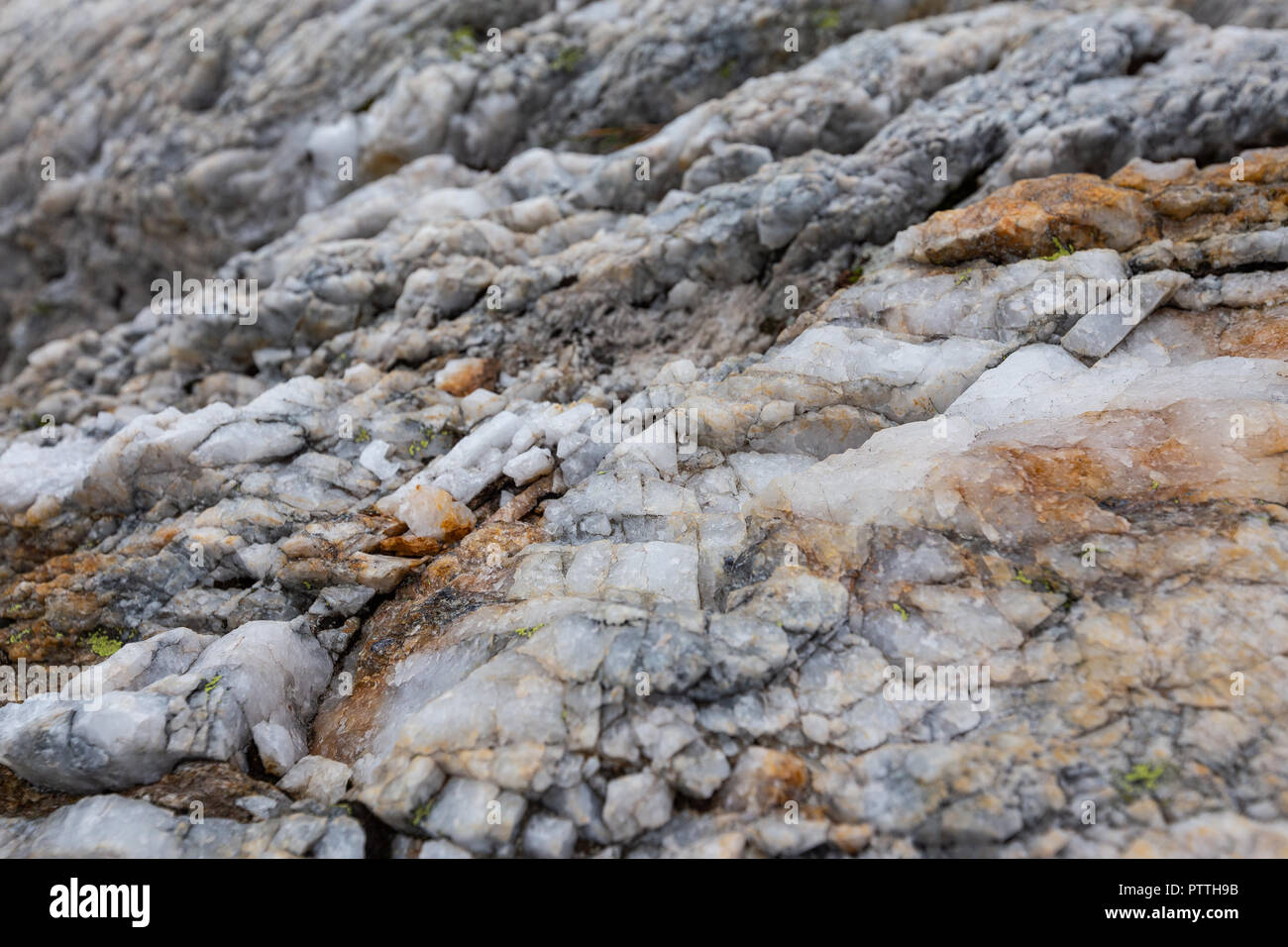 Geological features. Geology of the Nationalpark Hohe Tauern. Schobergruppe. Stock Photo