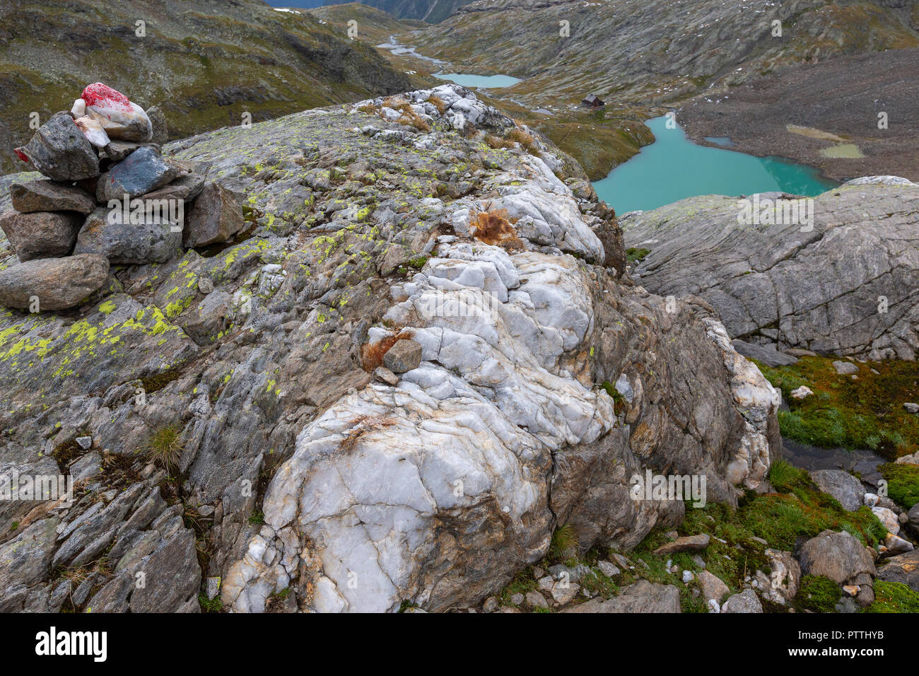 Geological features. Gradental, rocks near Gradensee lake. Nationalpark Hohe Tauern. Stock Photo