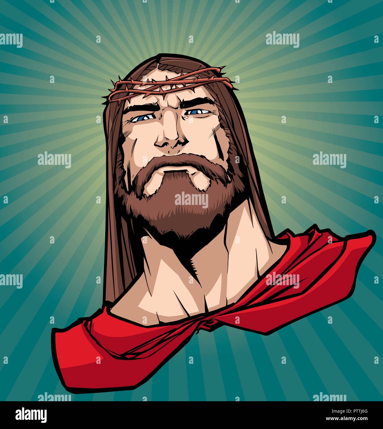 Jesus Superhero Portrait 2 Stock Vector Image & Art - Alamy