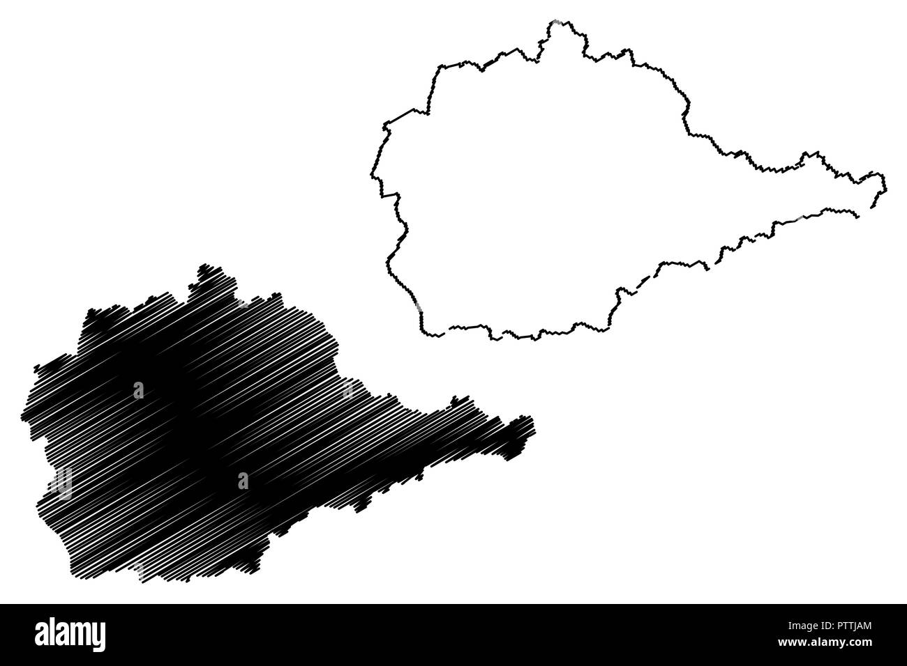 Jewish Autonomous Oblast (Russia, Subjects of the Russian Federation, Autonomous oblast ) map vector illustration, scribble sketch Jewish Autonomous O Stock Vector