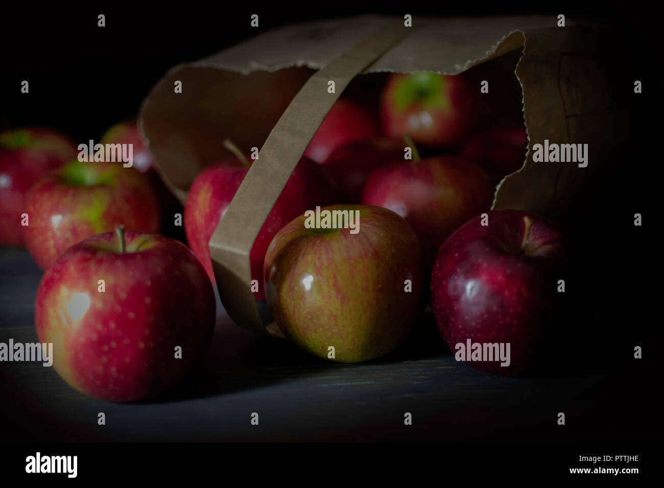 Bag of Jonagold apples Stock Photo
