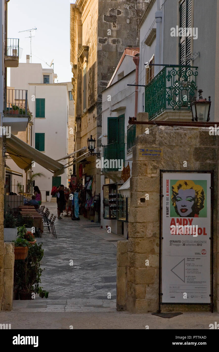 Via Immacolata, in the old town, Otranto, Puglia, Italy Stock Photo